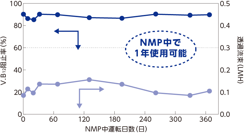 NMP中で1年使用可能